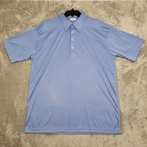 Collars & Co. Polo Shirt Blue Performance Lightweight Polyester Mens 2XL Casual